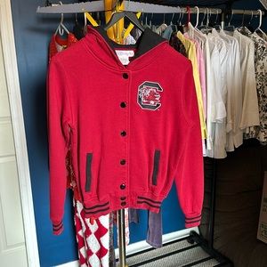 E5 College Classics, youth, Carolina Gamecocks hooded letterman jacket